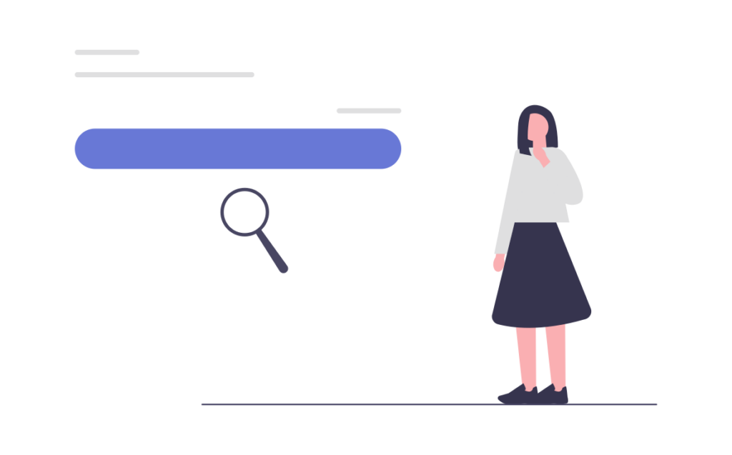 Ein Mensch sucht bei Google und findet was er sucht