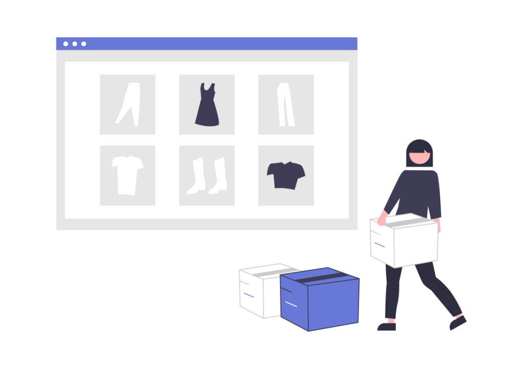 Ein Mensch shoppt im Internet